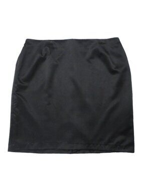 Alex Evenings 24W Satin Pencil Skirt Black Solid
